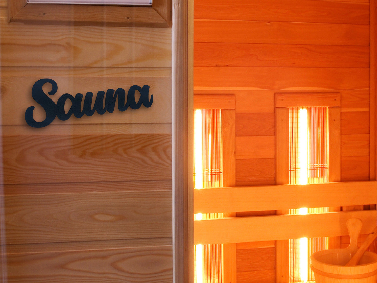 Klebendes Sauna Türschild als moderne Türdekoration – Produktansicht 7