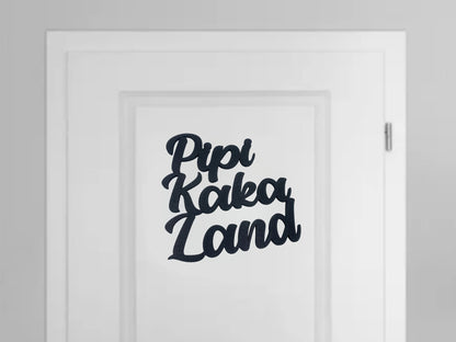 Klebendes Pipi Kaka Land Türschild als moderne Wanddekoration – Produktansicht 9
