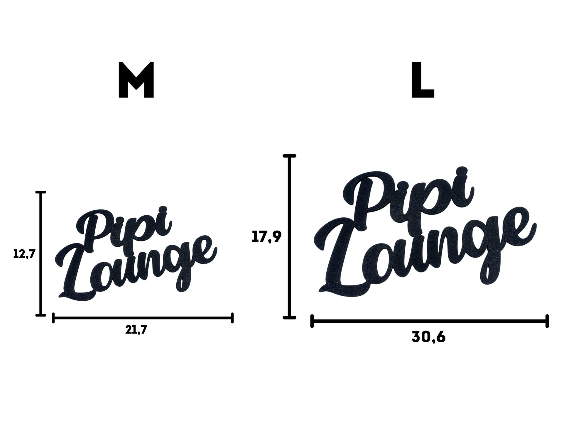 Klebendes Pipi Lounge Schild als moderne Türdekoration – Produktansicht 4