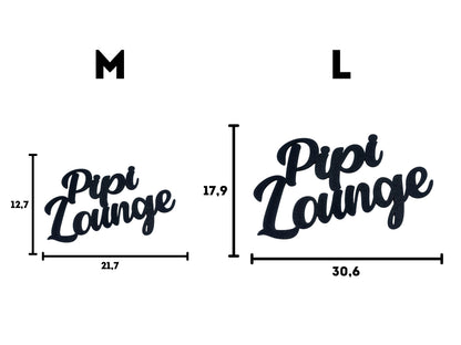 Klebendes Pipi Lounge Schild als moderne Türdekoration – Produktansicht 4
