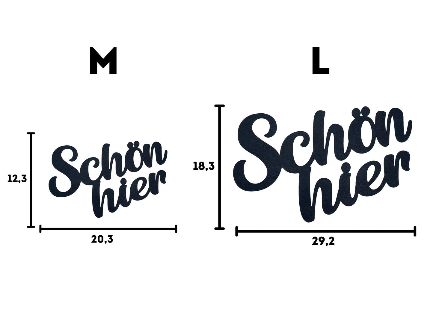Klebendes Schön Hier Schild als moderne Wanddekoration – Produktansicht 4
