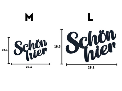 Klebendes Schön Hier Schild als moderne Wanddekoration – Produktansicht 4
