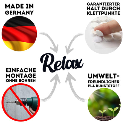 Klebendes Relax Schild als moderne Wanddekoration – weitere Produktansicht