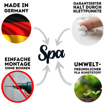 Klebendes Spa Türschild als moderne Türdekoration – weitere Produktansicht