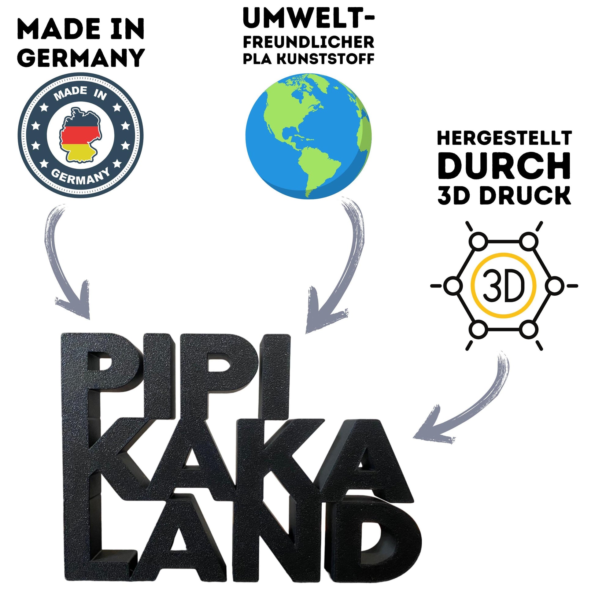 Klebendes Pipi Kaka Land Türschild als moderne Wanddekoration – weitere Produktansicht