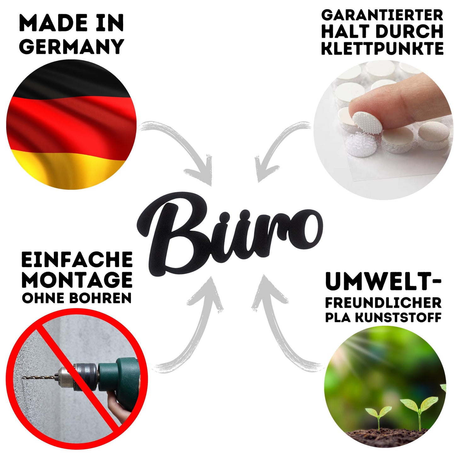 Klebendes Büro Türschild als moderne Türdekoration – weitere Produktansicht