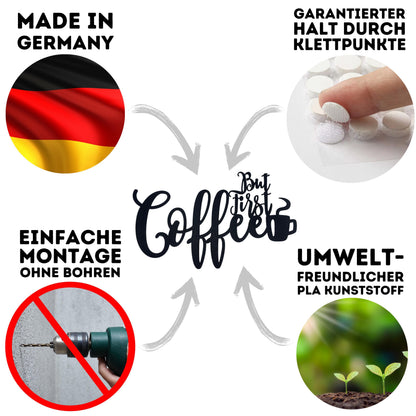 Klebendes But first Coffee Schild als moderne Wanddekoration – weitere Produktansicht