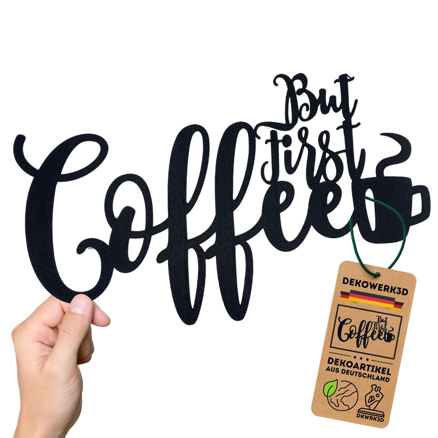 Klebendes But first Coffee Schild als moderne Wanddekoration – Produktansicht 5