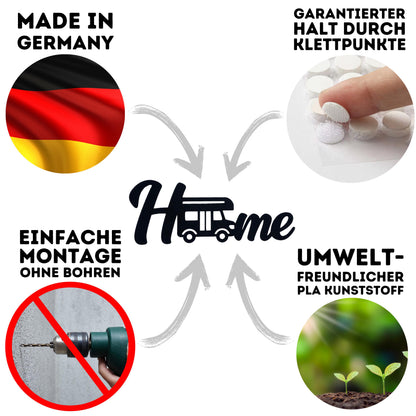 Klebendes Home Schild Camper als moderne Wanddekoration – weitere Produktansicht