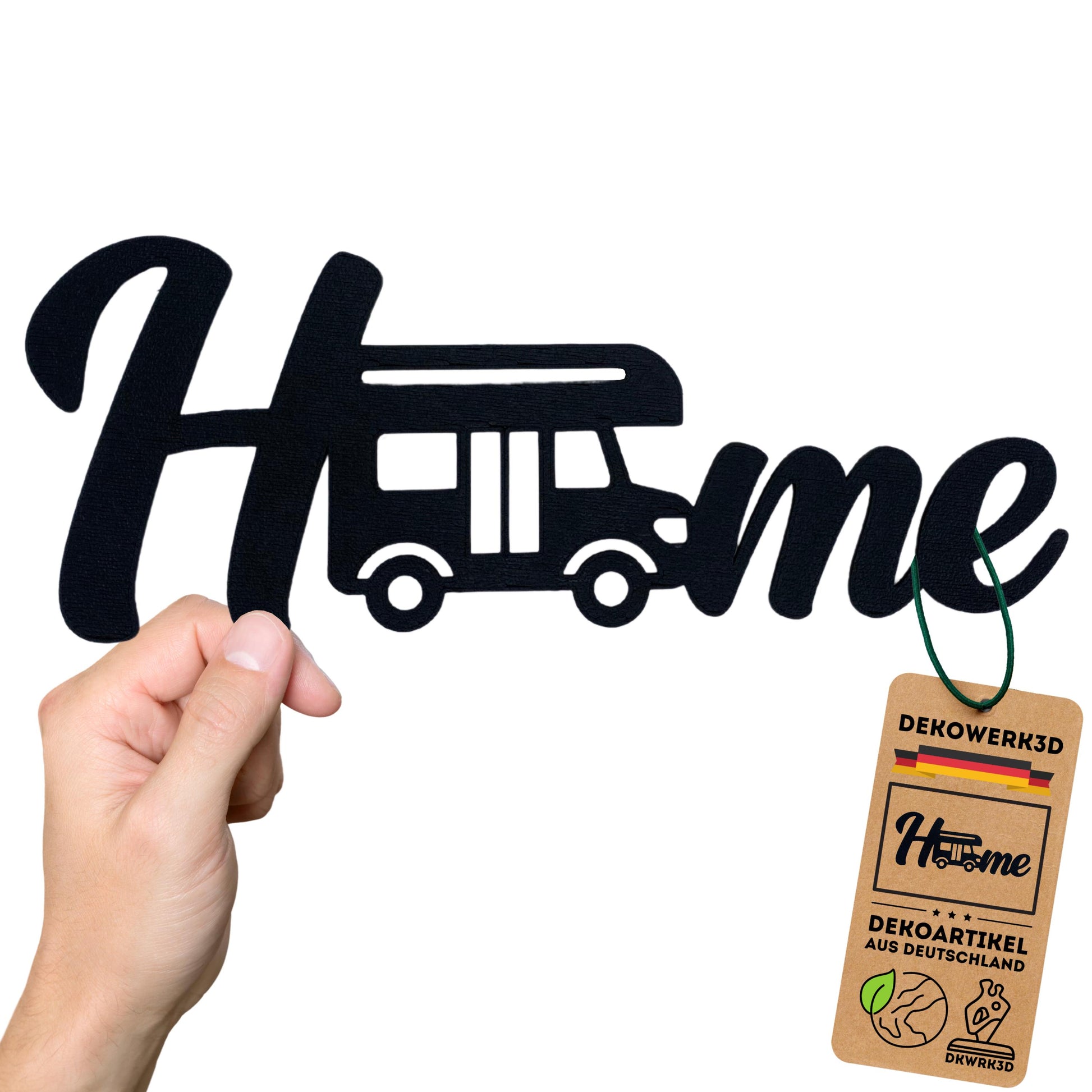 Klebendes Home Schild Camper als moderne Wanddekoration – Detailansicht