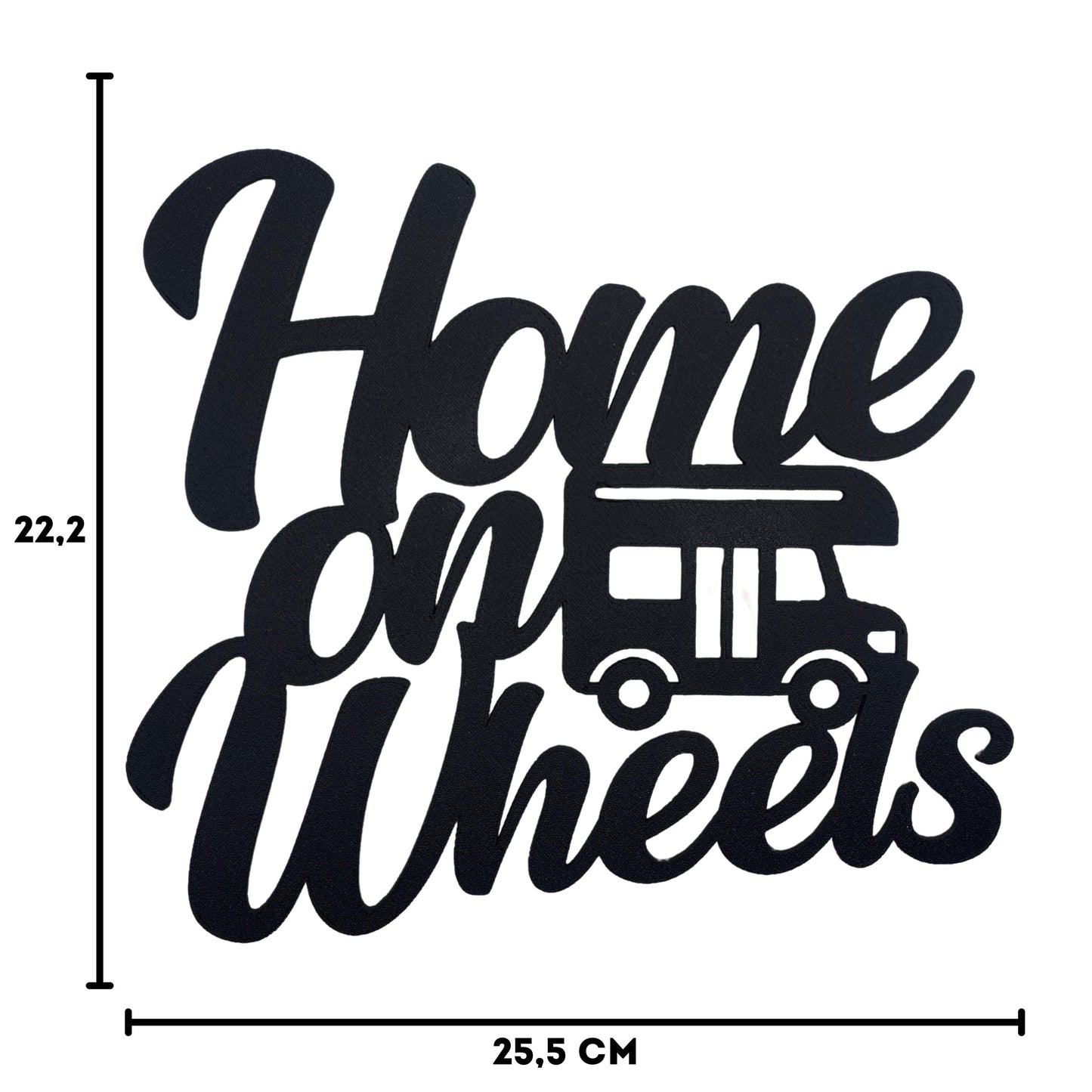 Klebendes Home on Wheels Schild als moderne Wanddekoration – Produktansicht 4