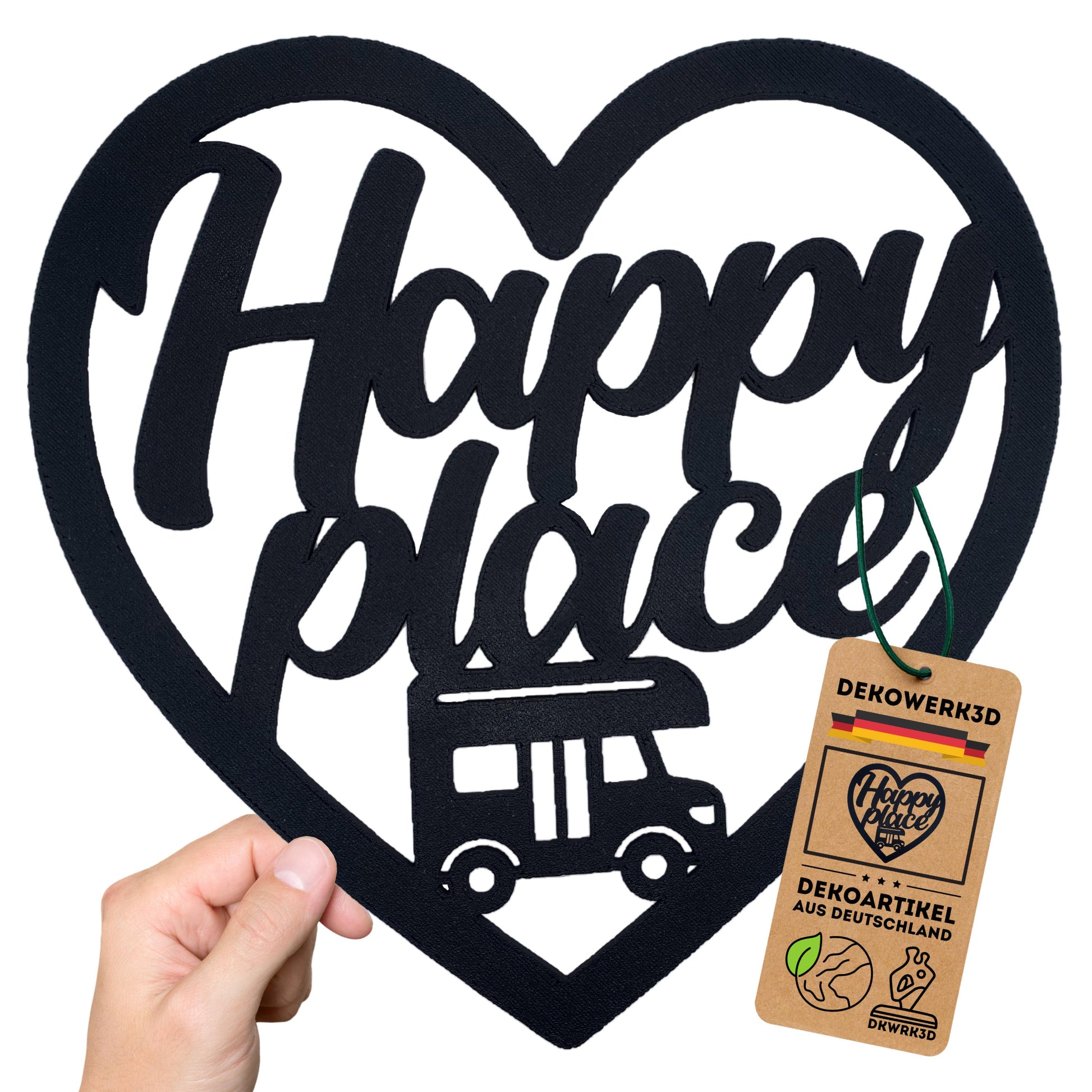 Klebendes Happy place Schild als moderne Wanddekoration – weitere Produktansicht