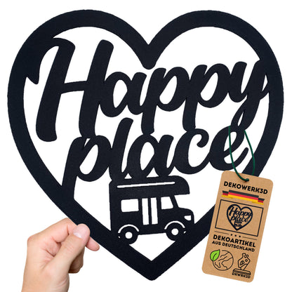 Klebendes Happy place Schild als moderne Wanddekoration – weitere Produktansicht