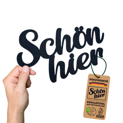Klebendes Schön Hier Schild als moderne Wanddekoration – Produktansicht 6