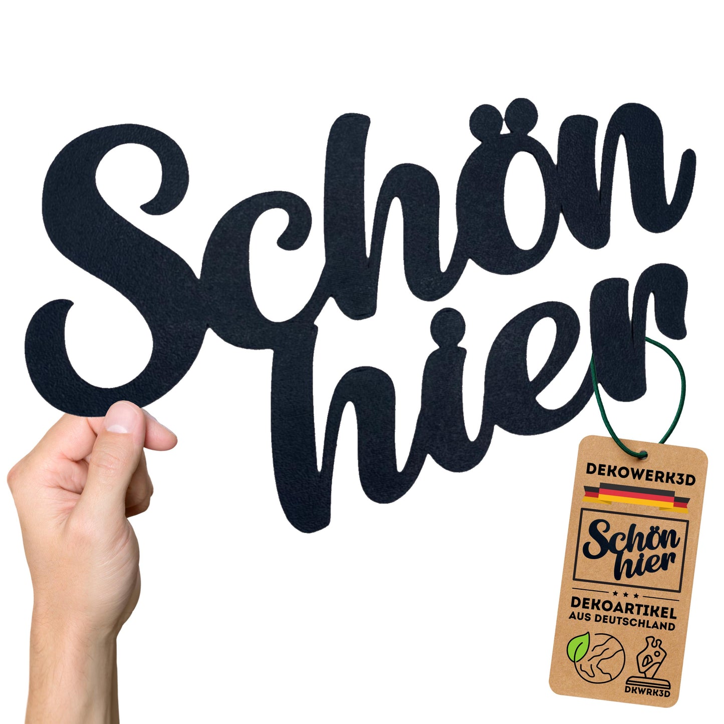 Klebendes Schön Hier Schild als moderne Wanddekoration – Produktansicht 5