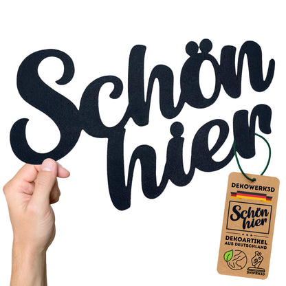Klebendes Schön Hier Schild als moderne Wanddekoration – Produktansicht 5