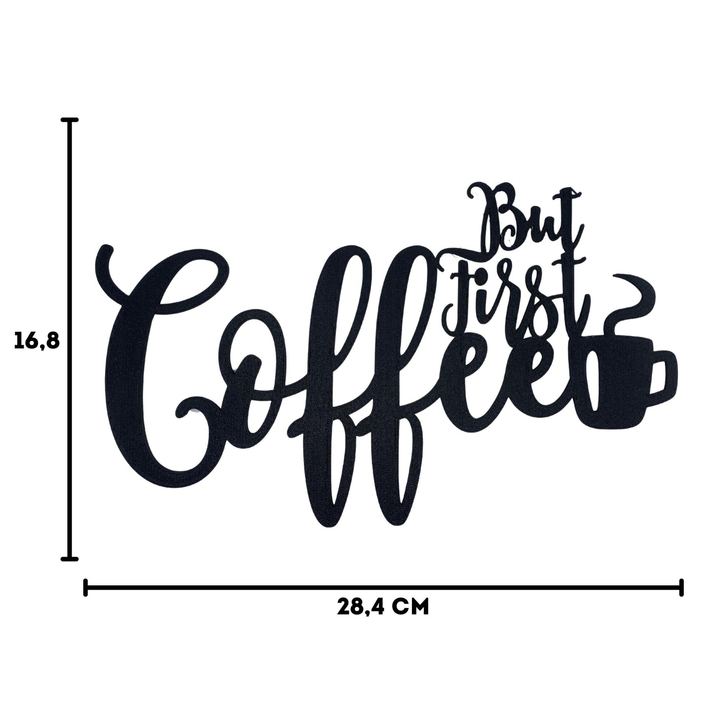 Klebendes But first Coffee Schild als moderne Wanddekoration – Produktansicht 4