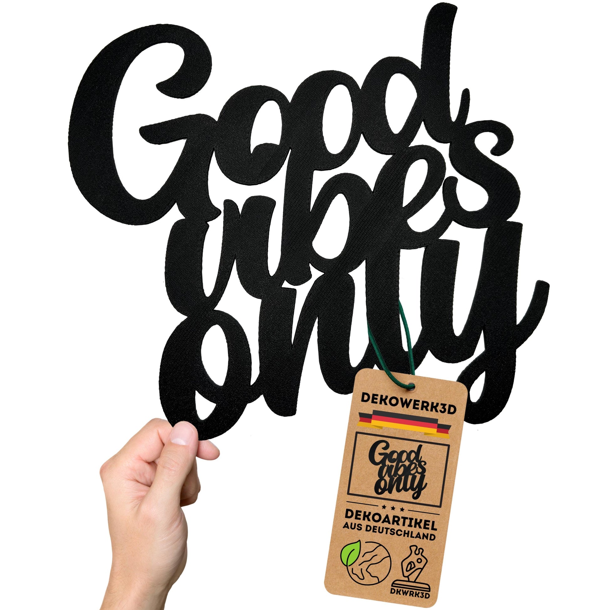 Klebendes Good vibes only Schild als moderne Wanddekoration – weitere Produktansicht