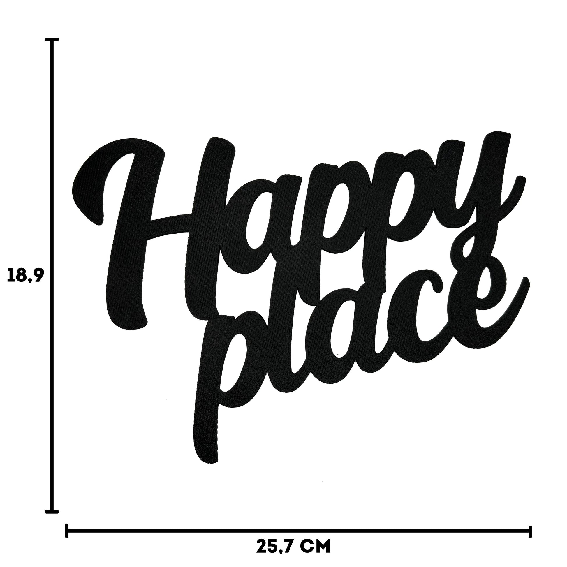 Klebendes Happy Place Schild als moderne Wanddekoration – Produktansicht 5