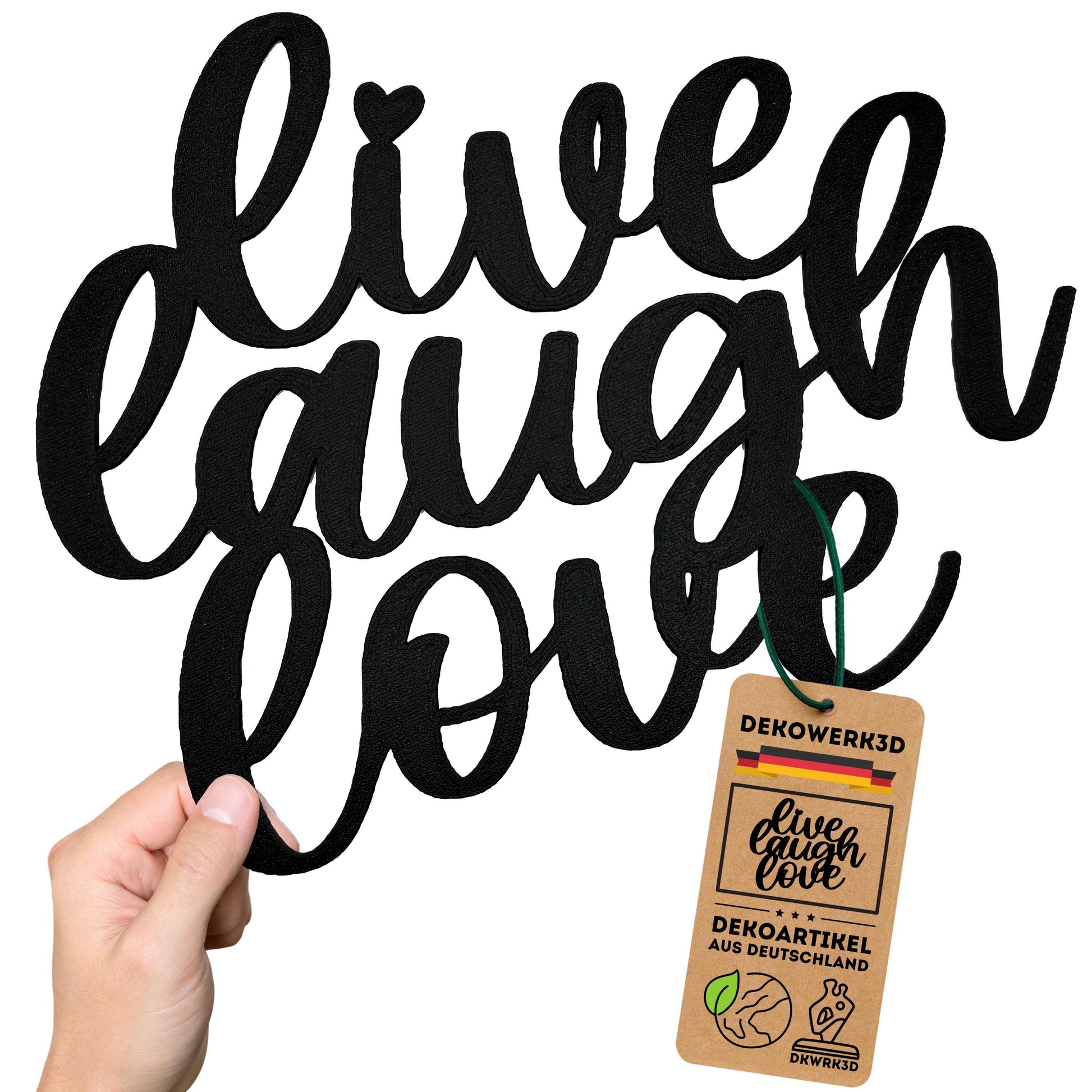 Klebendes Live Laugh Love Schild als moderne Wanddekoration – weitere Produktansicht