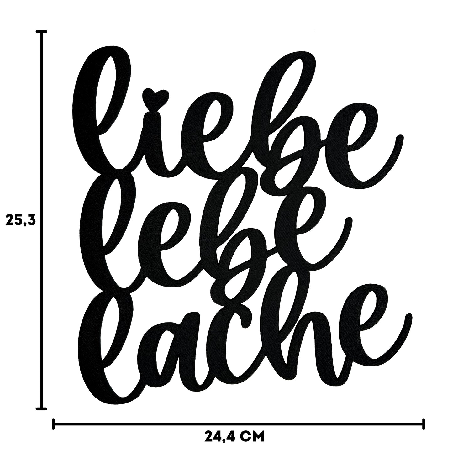 Klebendes Lebe liebe lache Schild als moderne Wanddekoration – Produktansicht 5