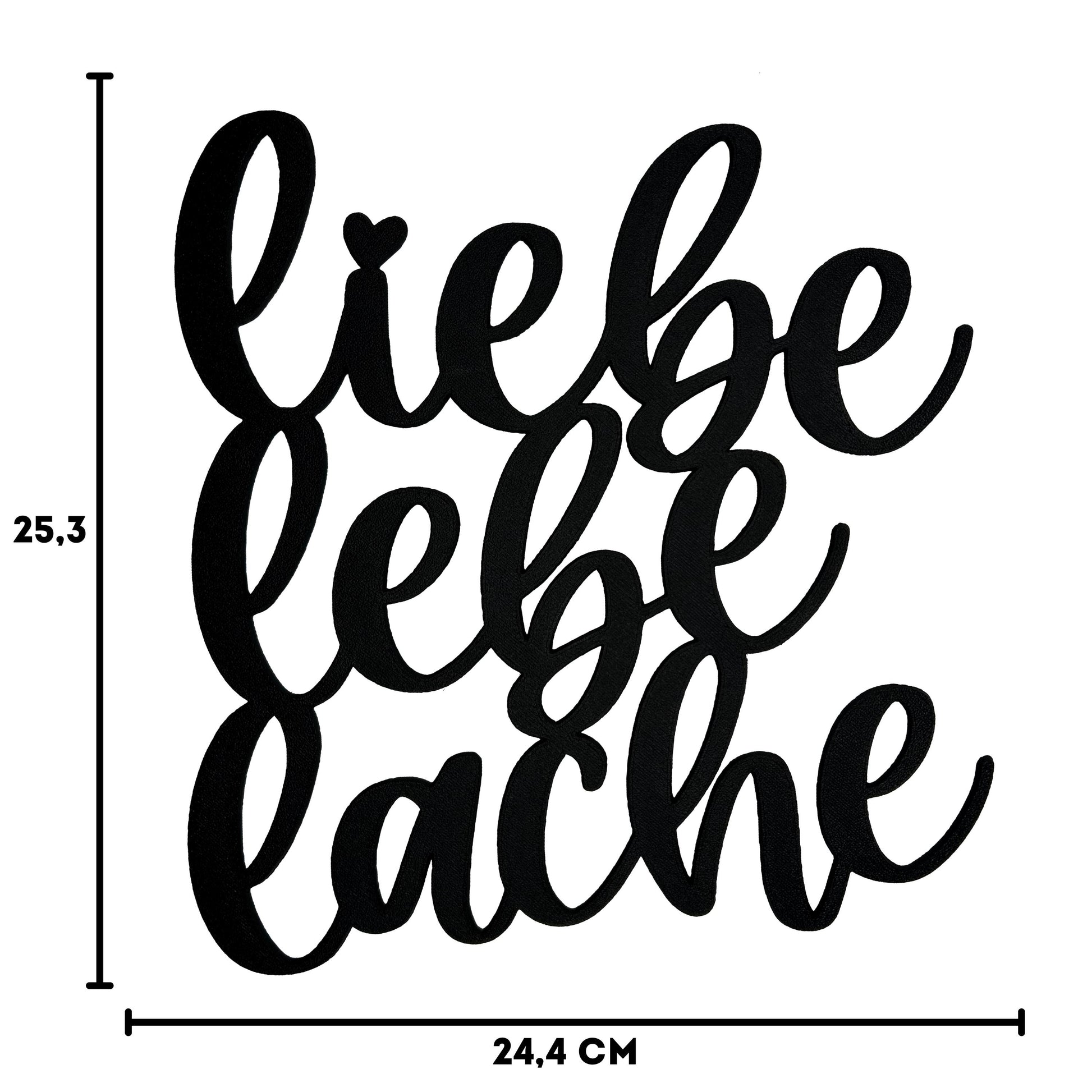 Klebendes Lebe liebe lache Schild als moderne Wanddekoration – Produktansicht 5
