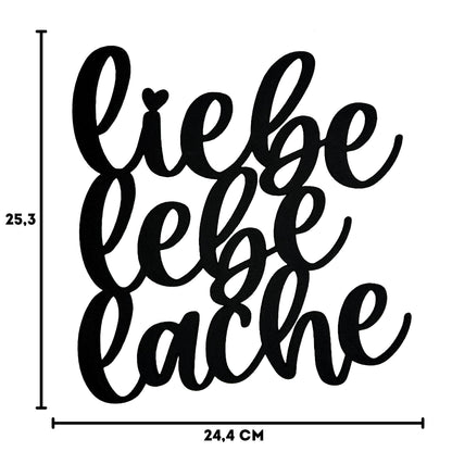 Klebendes Lebe liebe lache Schild als moderne Wanddekoration – Produktansicht 5