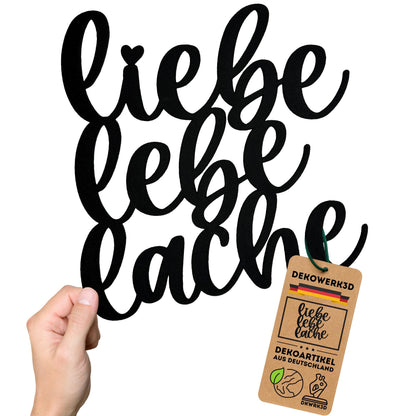 Klebendes Lebe liebe lache Schild als moderne Wanddekoration – weitere Produktansicht