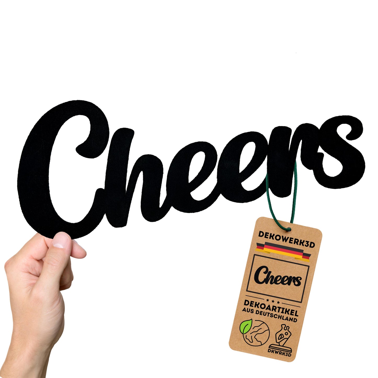 Klebendes Cheers Schild als moderne Wanddekoration – weitere Produktansicht