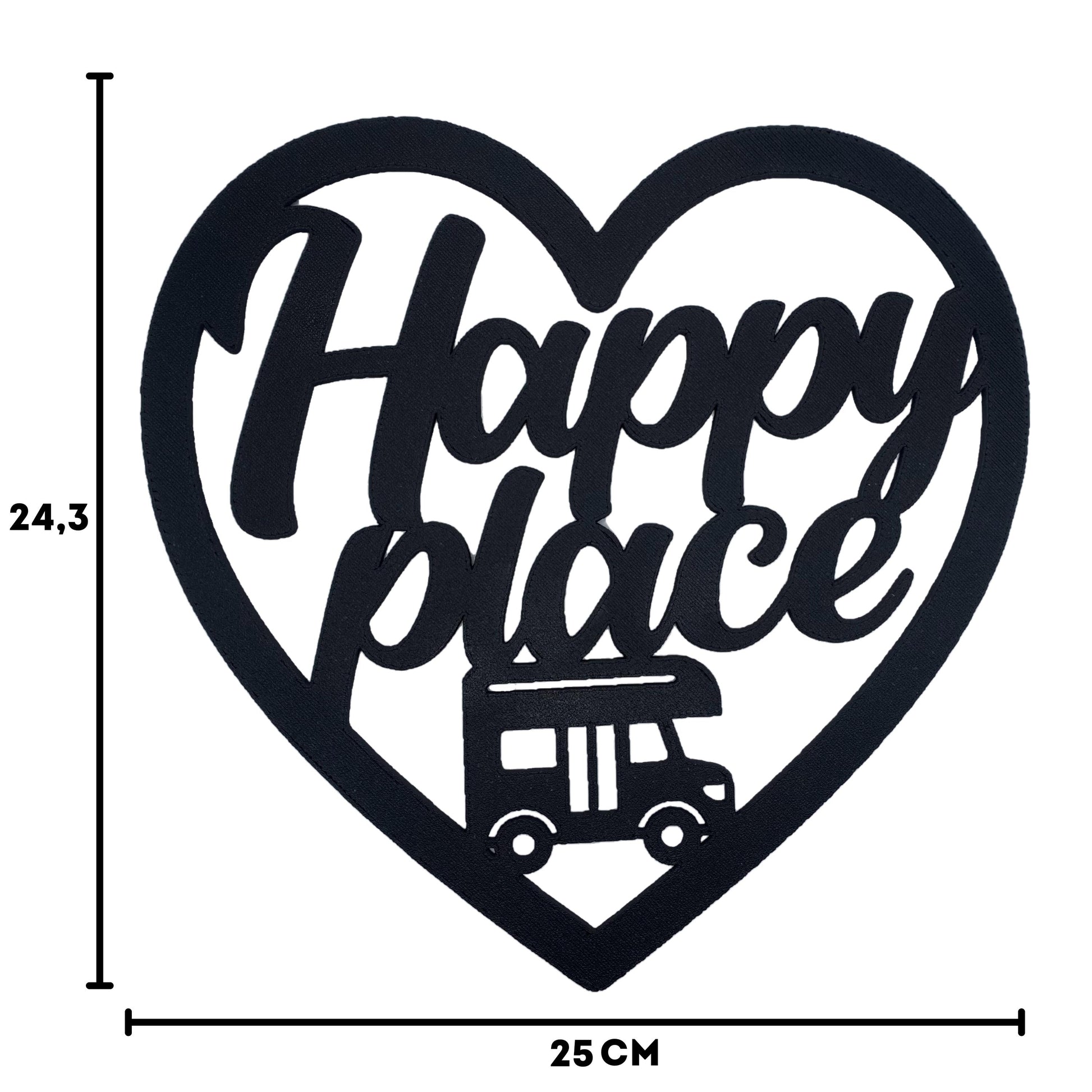 Klebendes Happy place Schild als moderne Wanddekoration – Produktansicht 5
