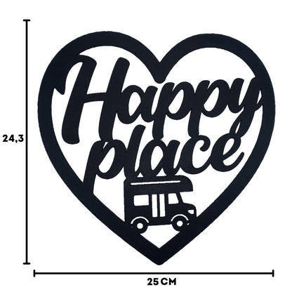 Klebendes Happy place Schild als moderne Wanddekoration – Produktansicht 5