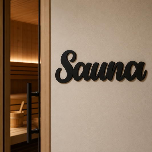 Sauna Türschild an wand